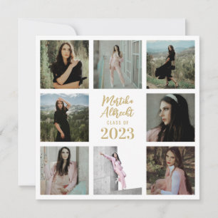 Classic and Simple White   Photo Graduation Invitation