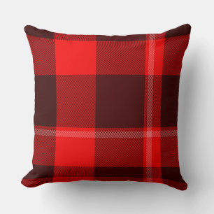 Classic and Stylish Red Plaid Pattern Cushion