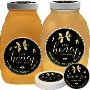 Classic and Traditional Queenline Honey 2 lb Jar  Round Sticker
