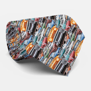 Classic and Vintage Cars Vehicles Pattern Art Tie