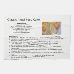 Classic Angel Food Cake Recipe Tea Towel