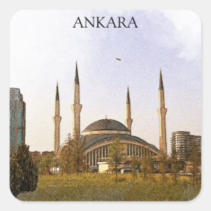 Classic Ankara Turkey Kocatepe Mosque Square Sticker