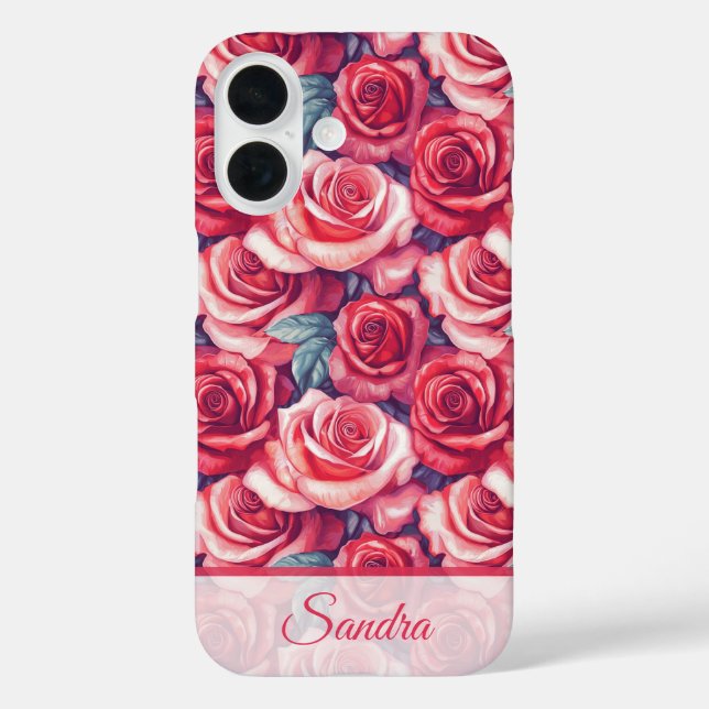 Classic Anniversary Gift Rose Floral Custom Case-Mate iPhone Case (Back)