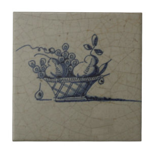 Classic Antiquarian Delft Blue Tile - Fruit Basket