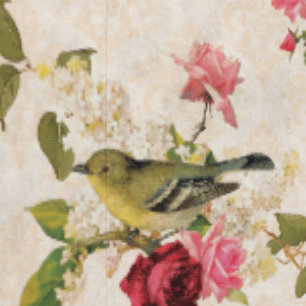 Classic Antique Cream Vintage Bird Roses & Florals Wallpaper