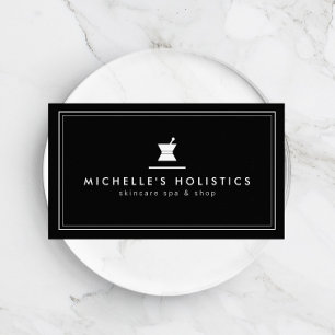 Classic Apothecary Holistic Medicine Black Business Card