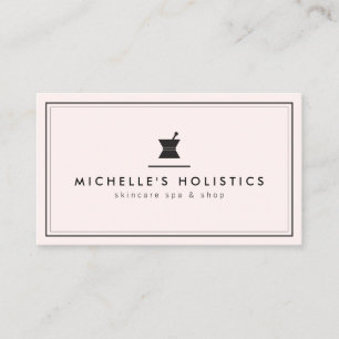 Classic Apothecary Holistic Medicine Pale Pink Business Card
