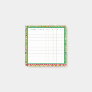 Classic Apple Green Chinoiserie Habit Tracker Post-it Notes