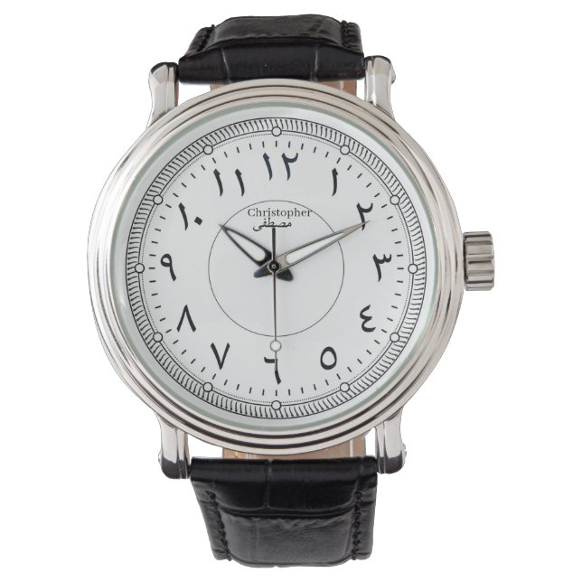Classic Arabic Numerals Eastern Calligraphy Mechan Watch (Front)