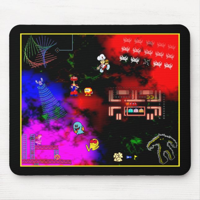 Classic Arcade Junkie Mouse Mat (Front)