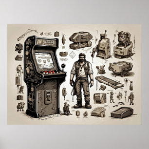 Classic Arcade Retro Games Poster