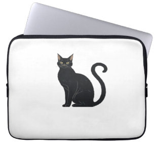 Classic Arched Back Cat – Vintage Halloween Silhou Laptop Sleeve