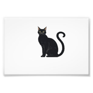 Classic Arched Back Cat � Vintage Halloween Silhou Photo Print
