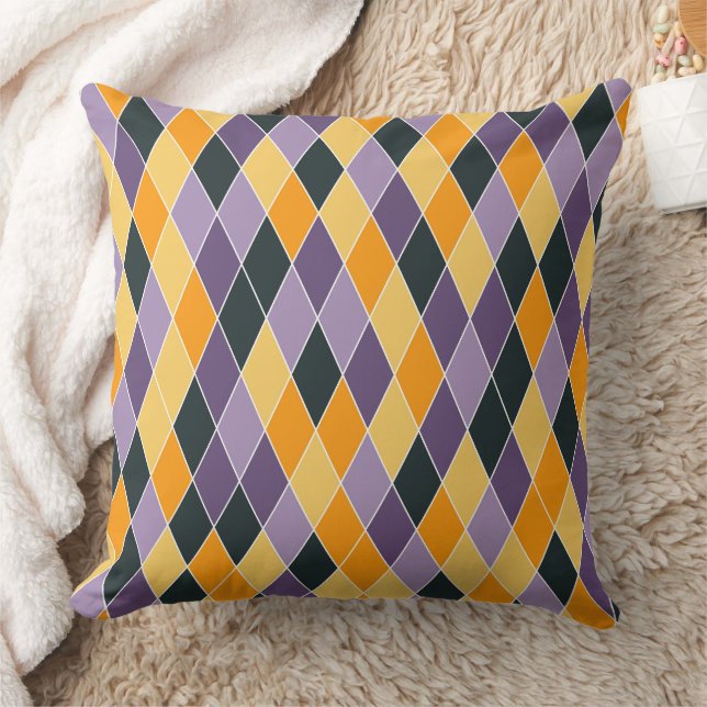 Classic Argyle Diamond Lattice Pattern Cushion (Blanket)