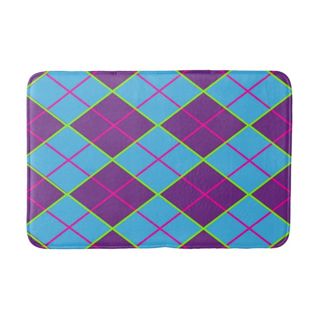 Classic Argyle Pattern Bath Mat (Front)