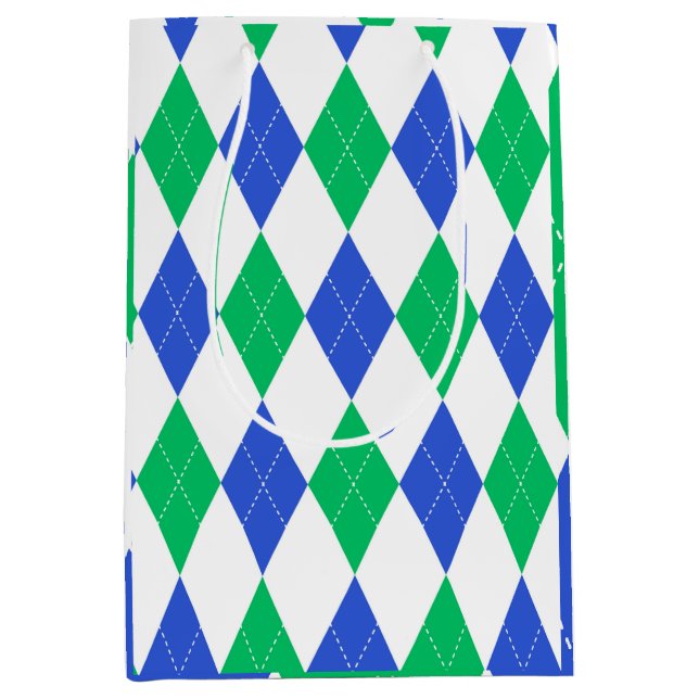 Classic Argyle Pattern - Golf Party  Medium Gift Bag (Front)