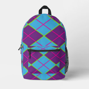 Classic Argyle Pattern Printed Backpack