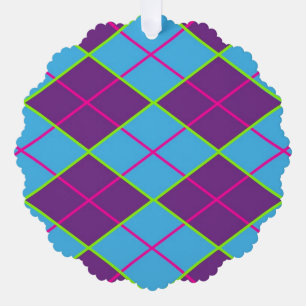 Classic Argyle Pattern Tree Decoration Card