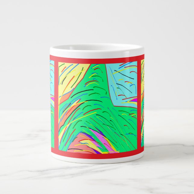 Classic Art chunky patterns near pastels Large Coffee Mug (Front)