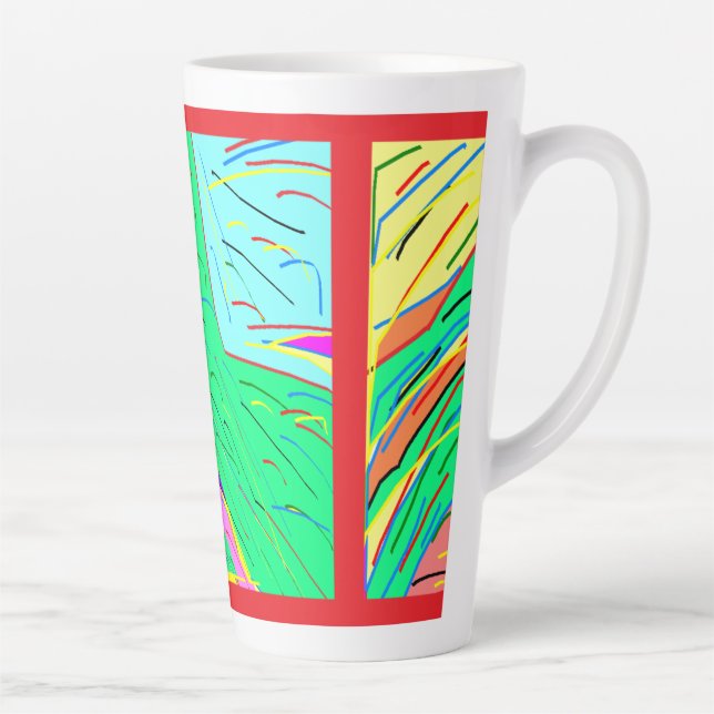 Classic Art chunky patterns near pastels Latte Mug (Right)
