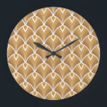 Classic art deco: geometric pattern. large clock<br><div class="desc">Classic art deco seamless pattern. Geometric stylish ornament. Vintage antique texture. Step into the Art Deco era with a classic geometric stylish ornament. Step back in time with a classic art deco seamless decor. deco, pattern, background, abstract, illustration, texture, decor, fashion, vintage, floral, retro, line, seamless, wave, leaves, geometric, fabric,...</div>