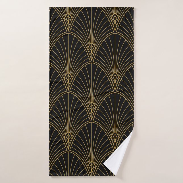 Classic Art Deco Seamless Pattern. Geometric Styli Bath Towel (Bath Towel)