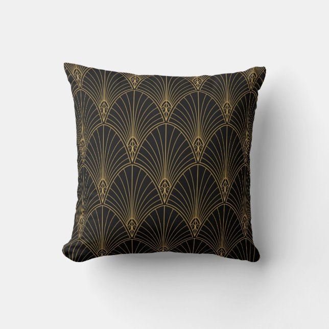 Classic Art Deco Seamless Pattern. Geometric Styli Cushion (Front)