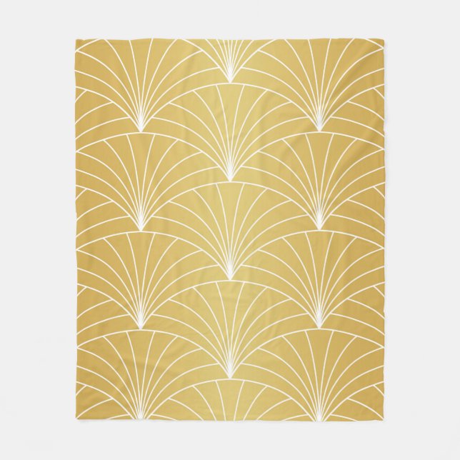 Classic Art Deco Seamless Pattern. Geometric Styli Fleece Blanket (Front)