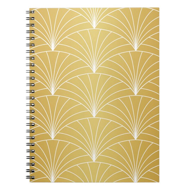 Classic Art Deco Seamless Pattern. Geometric Styli Notebook (Front)