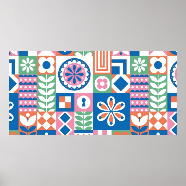 Classic Art Deco Seamless Pattern. Geometric Styli Poster (Front)