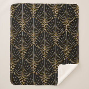 Classic Art Deco Seamless Pattern. Geometric Styli Sherpa Blanket