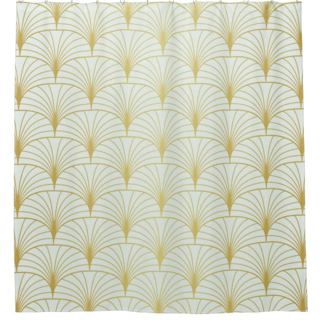 Classic Art Deco Seamless Pattern. Geometric Styli Shower Curtain (Front)
