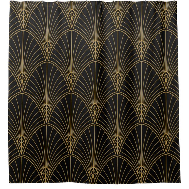 Classic Art Deco Seamless Pattern. Geometric Styli Shower Curtain (Front)