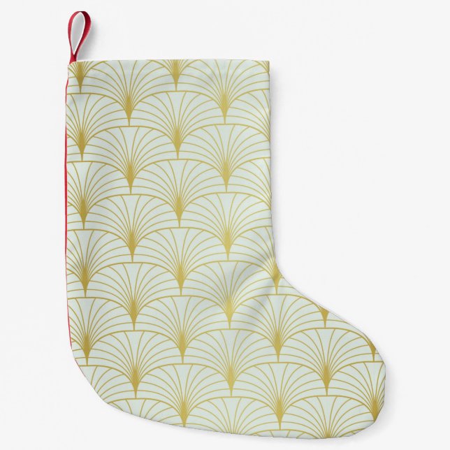 Classic Art Deco Seamless Pattern. Geometric Styli Small Christmas Stocking (Front)