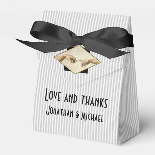 Classic Art Gay Wedding Favour Box (Front Side)