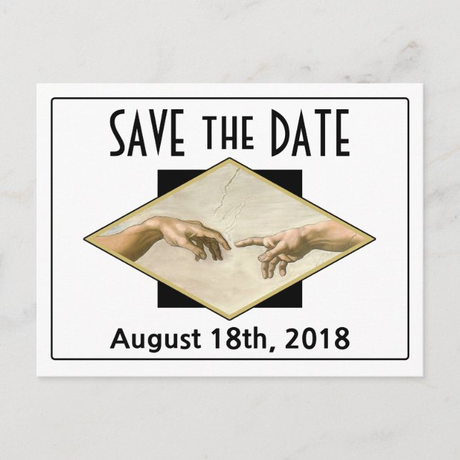 Classic Art Gay Wedding Save the Date Announcement Postcard (Front)