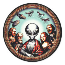 Classic Art Meets Alien Humor Funny SciFi Portrait