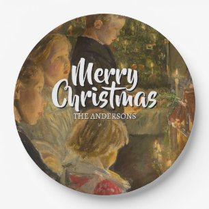 Classic Art Merry Christmas Kalckreuth Paper Plate