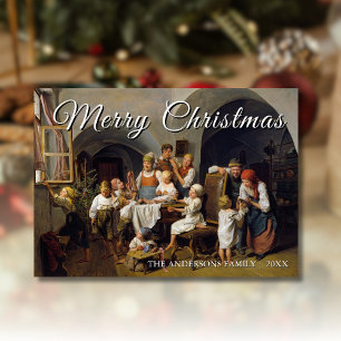 Classic Art Merry Christmas Morning Waldmüller Holiday Card