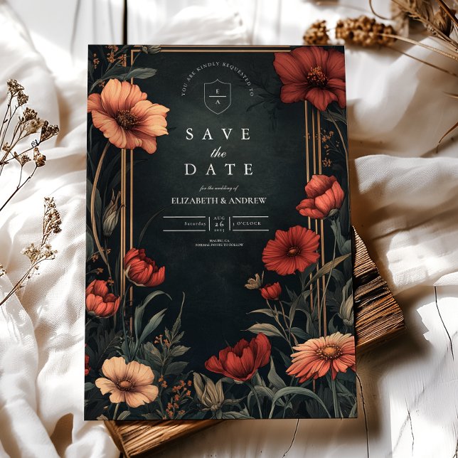 Classic Art Nouveau Floral Wedding Save The Date (Creator Uploaded)