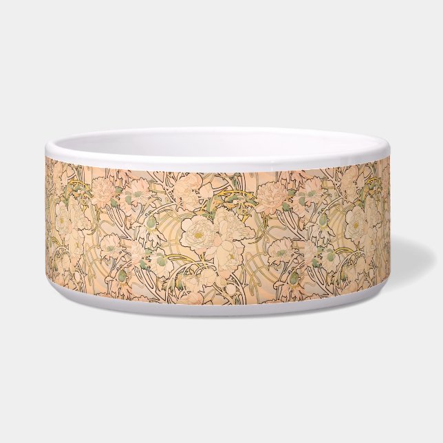 Classic Art Nouveau Peony Garden Pattern by Mucha (Front)