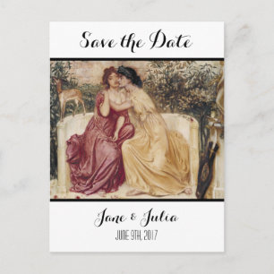 Classic Art Save the Date (Two Women) Announcement Postcard