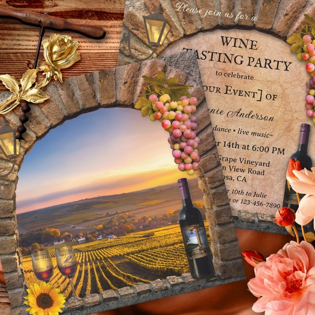 Classic Artistic Wine Tasting Party Invitation (Creator Uploaded)