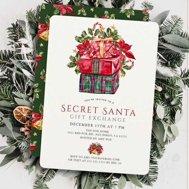 Classic Assorted Presents Christmas Holiday Party Invitation (Creator Uploaded)