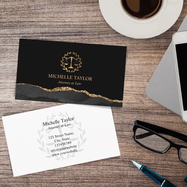 Classic Attorney at Law Justice Scale Law Office Business Card (Creator Uploaded)