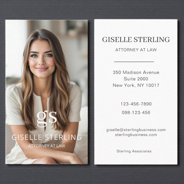 Classic Attorney at Law Professional Photo  Business Card (Creator Uploaded)