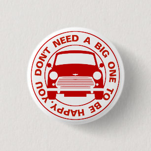 Classic Austin Mini car 3 Cm Round Badge