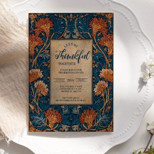 Classic Autumn Blue Harvest Celebration Invitation