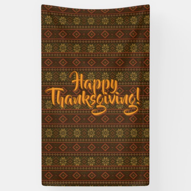 Classic Autumn/fall fair isle/colorwork patterned  Banner (Vertical)