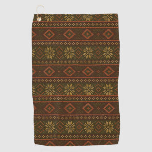 Classic Autumn/fall fair isle/colorwork patterned  Golf Towel